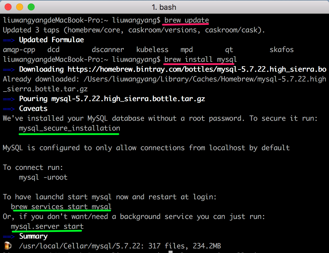 [Mac 10.13.4] 使用Homebrew安装Mysql全过程